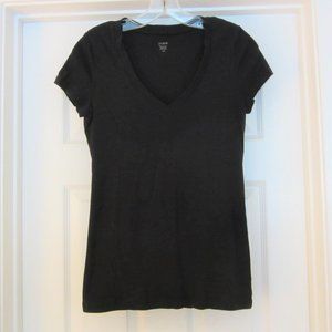J. Crew Black Fitted Short-Sleeve V-Neck T-Shirt